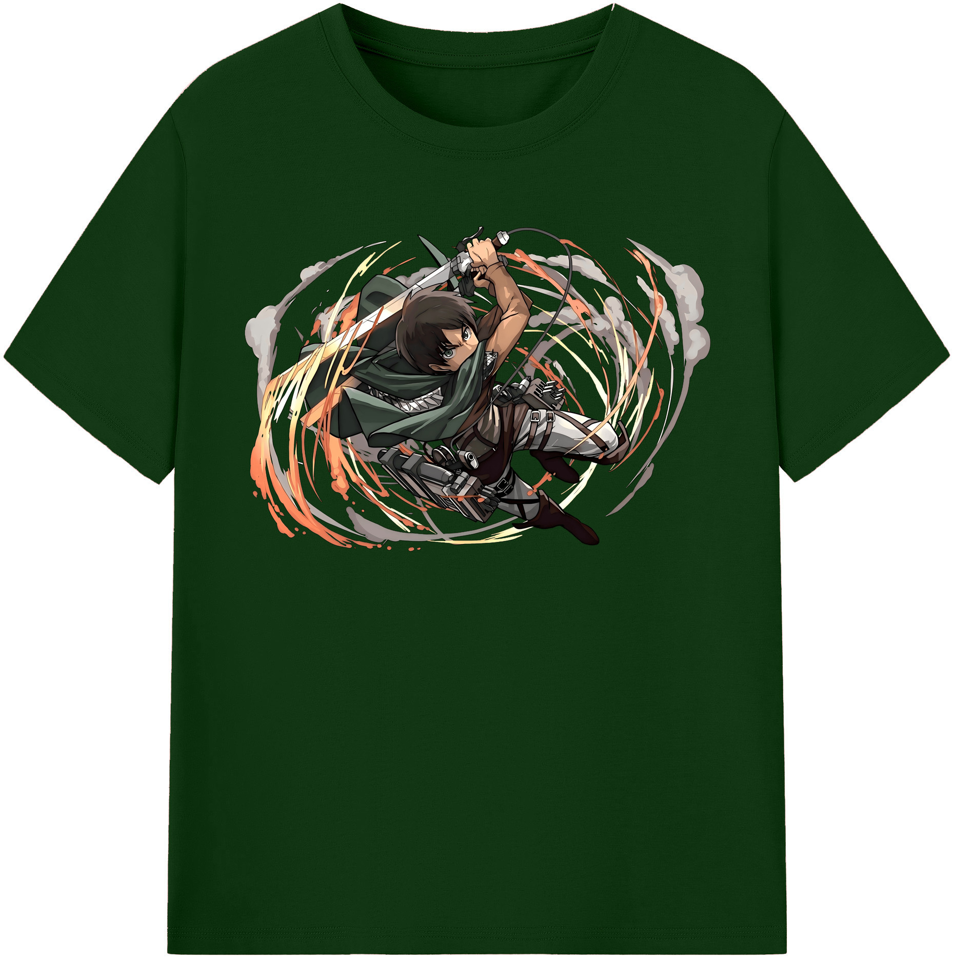 （画像用） 進撃の巨人 エレン･イェーガー Attack on Titan Eren Jäger 綿100％半袖Tシャツ（フロントプリント）